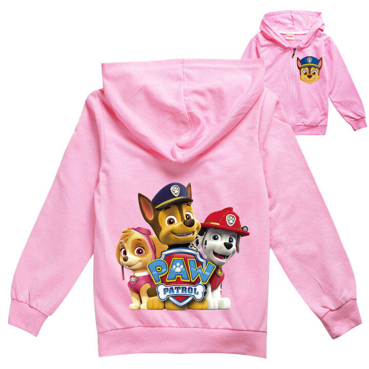 paw-patrol-ผ้าฝ้าย-เสื้อฮู้ดโพลีเอสเตอร์-เสื้อคาร์ดิแกนเสื้อคลุมแบบมีซิปเสื้อผ้าเด็ก2ชิ้นชุดเด็กผู้ชายแขนยาวฤดูใบไม้ผลิฤดูใบไม้ร่วงแจ็คเก็ตเด็กผู้ชายเด็กผู้หญิง