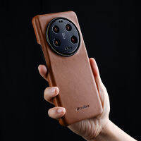 ② ซองหนังแท้สำหรับ Mi 13 Ultra Luxury Business Vintage Oil Wax Pull-Up Cowhide Handmade ศัพท์มือถือจัดส่งฟรี