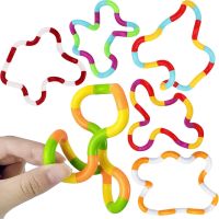 6PCS Multicolored Fidget ของเล่นออทิสติกผ่อนคลายความเครียด Party Favors Squeeze Twist Chain Spinner สำหรับเด็กชายหญิง S ของขวัญ
