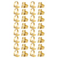 16 Pcs Napkin Rings Handcrafted Dinner Table Napkin Holders Alloy Napkin Rings (Gold)