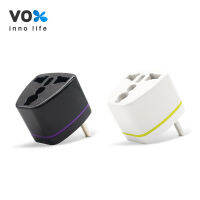 หัวแปลงปลั๊กไฟ อะแดปเตอร์ VOX รุ่น CNIC US01 มี 1ช่องเสียบ กำลังไฟ 2500วัตต์ กระแสไฟฟ้า 10แอมป์ ใช้สำหรับอุปกรณ์ไฟฟ้าทุกชนิด