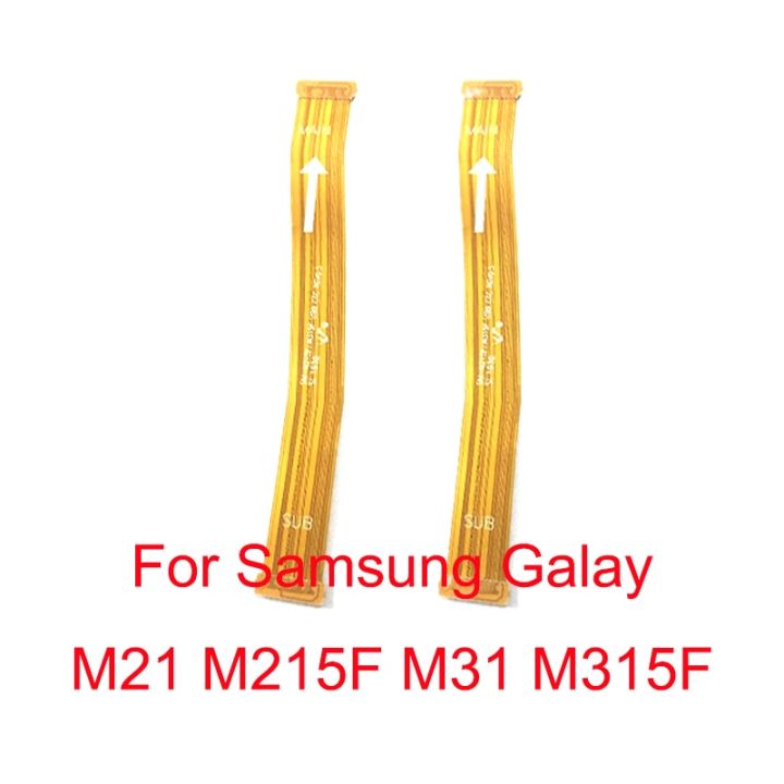 เฟล็กซ์หลักสำหรับ Samsung Galaxy M21 M215 M215f M31 M315 M315f ขั้วต่อเมนบอร์ดหลักจอแสดงผล Lcd สายเคเบิลงอได้อะไหล่ซ่อม