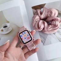 【Hot Sale】 Applicable to 7iwatch23456se large intestine ring shell strap trendy female hair elastic