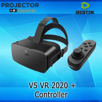 DESTEK V5 VR Headset with Bluetooth Controller 2021-2022 - Virtual Reality Headset with Bluetooth Controller for iPhone 12/11/X/XR,Samsung A71/A50/S20 FE/S10/Note 10, Phones w/4.7-6.8in Screen