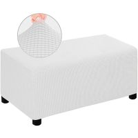 hot！【DT】▣  4 Size Ottoman Cover Durable Thicken Storage Covers Stretch Footrest Protector Rectangle Slipcover