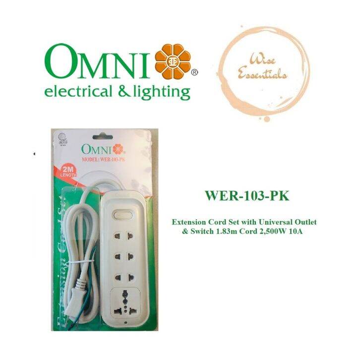 OMNI Extension Cord Set with Universal Outlet Lazada PH