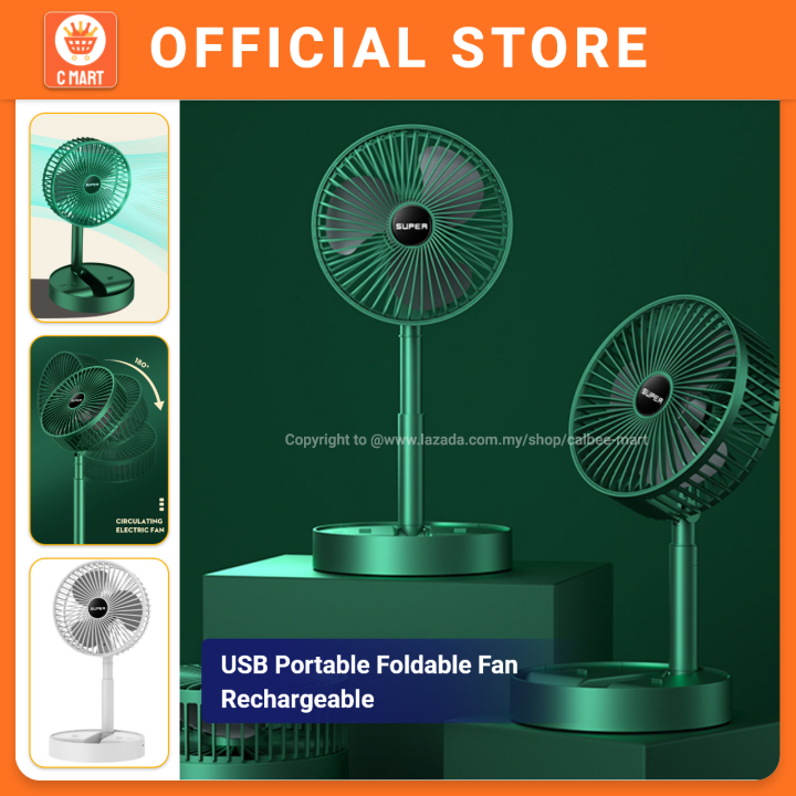 Super Portable Fan Kipas Mini Folding Table Fan Super Telescope Desktop ...