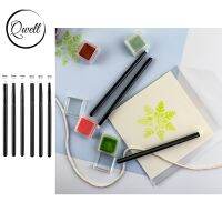 QWELL Mini Detailed Ink Blending Brushes Flat /Angled Head Comfortable Handle for Intricate Stencils Ink Painting Crafting 2022 Artist Brushes Tools