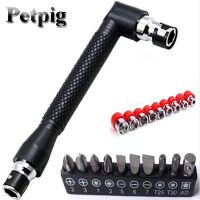 【CW】 Petpig L-shaped Socket Wrench 1/4 quot; 6.35mm Screwdriver Bits Utility And Bit Set