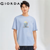 GIORDANO Men Nature Heart Series T-Shirts Ice Moon Print 100% Cotton Tee Crewneck Short Sleeve Fashion Casual Tshirts 91093183