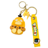 Wt【คลังสินค้าพร้อม】พวงกุญแจ Pikachu Pokemon Action Figure จี้ Psyduck Cross-Dressing Car Key Rings1【cod】