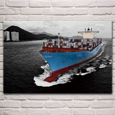 cargo ship seascape overseas tranport nautical fanart posters on the wall picture home living room decoration for bedroom KM529