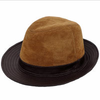 Wholesale New Mens Genuine Leather Fedoras Hat Winter Cowhide Leather Jazz Hats High Quality Elegant Fashion Womens Brand Cap