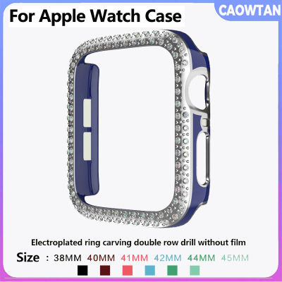 Wadah Jam Tangan Berlian 41MM 45MM,สำหรับ Jam Tangan Apple Series 7 Pelindung Bumper HD Cakupan Penuh ปลอก Pelindung Layar สำหรับฉันดู Seri