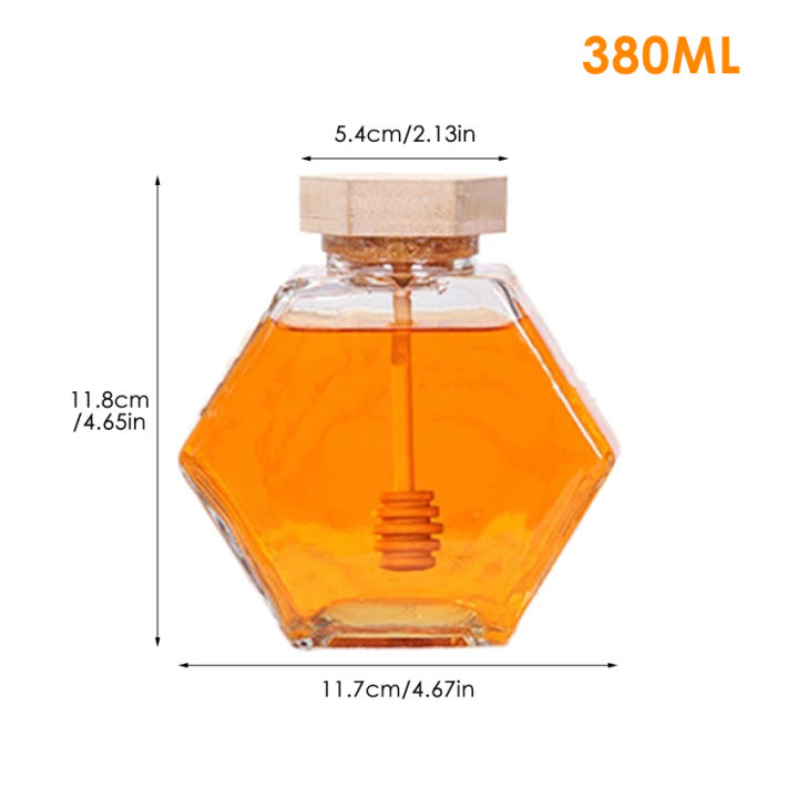 แก้วโถน้ำผึ้งสำหรับ220ml-380ml-mini-ขนาดเล็กขวดน้ำผึ้งโหลแก้วพร้อมไม้ตักน้ำผึ้งช้อน