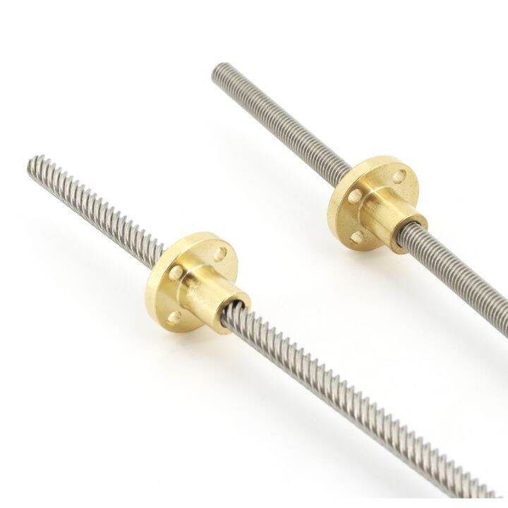 hot-3d-printer-screws-diameter-5mm-length-150mm-lead-1mm-2mm-4mm-304-stainless-steel-trapezoidal-1pcs-with-brass-nut