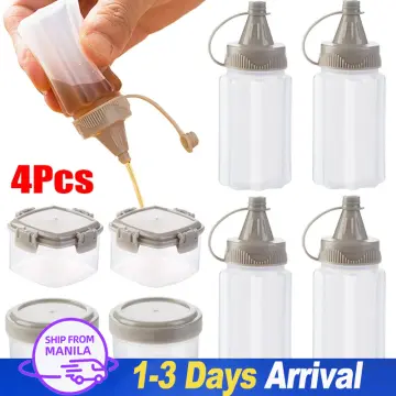 4pcs Plastic Mini Dressing Container Salad Dressing Container Outdoor  Portable BBQ Seasoning Bottle Kitchen Tools