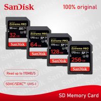 SanDisk Extreme Pro SD Card 32GB SDHC 95M/S 64GB 128GB 256GB SDXC UHS-I Class 10 170M/S การ์ดหน่วยความจํารองรับการ์ดแสดงผล U3 4K