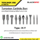 ดอกเจียร หัวทังสเตนคาร์ไบด์ แกน 6 มิล รุ่น H-Y Tungsten Carbide Burrs ***เกรดพรีเมียม*** ยี่ห้อ BLACKBIRD