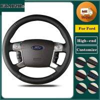 【YF】 Braid Car Steering Wheel Cover For Ford Mondeo 2007-2014 Galaxy 2006-2015 S-Max Microfiber Leather Wrap Accessories