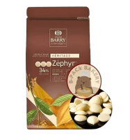 (Fullpack 5Kg แบรี่ W34%) คาเคา แบรี่ ไวท์ กูแวร์ตูร์ ช็อคโกแลต 34% /  CACAO BARRY Zephyr White Couverture 34% / 5Kg