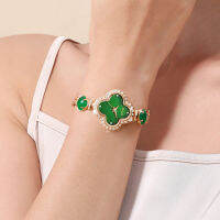 DOM R Luxury Green Dial นาฬิกาข้อมือ Four-Leaf Clover Simple Trend Waterproof Women S Watch G-1605G-3M