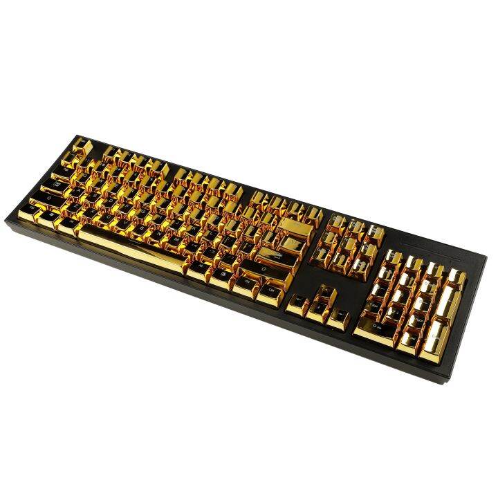 104 Keys Gold OEM Profile PBT Double Shot Shine Through Keycaps For