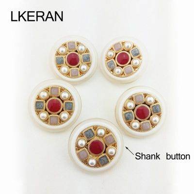 2020 New Metal Resin Buttons 5pc/bag Pearl Shank button Clothing Accessories milky Button Overcoat Shirt Down Clothing Button Furniture Protectors Rep