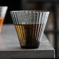 [Free ship] Japanese-style vertical hammer teacup glass high-value creative lead-free drinking home high temperature resistant tea