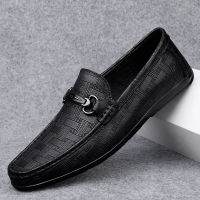 Brand Shoes Men Classic Genuine Leather Loafers Mens Slip-On Driving Shoes Men Pattern Men Casual Shoes Moccasins Office Shoes