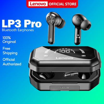 Lenovo LP3 Pro หูฟังบลูทูธ หูฟังไร้สาย Bluetooth 5.0 พร้อมจอแสดงผล พร้อมไมโครโฟน สําหรับโทรศัพท์มือถือ TWS Hifi Earphones