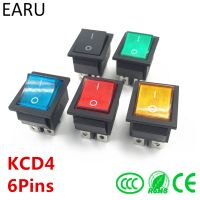 [GAMA] Latching Rocker Switch สวิตช์ไฟ I/o 6 Pins พร้อมแสง16A 250VAC 20A 125VAC KCD4สีเขียวสีแดงสีเหลืองสีฟ้าสีดำเรือ DPST