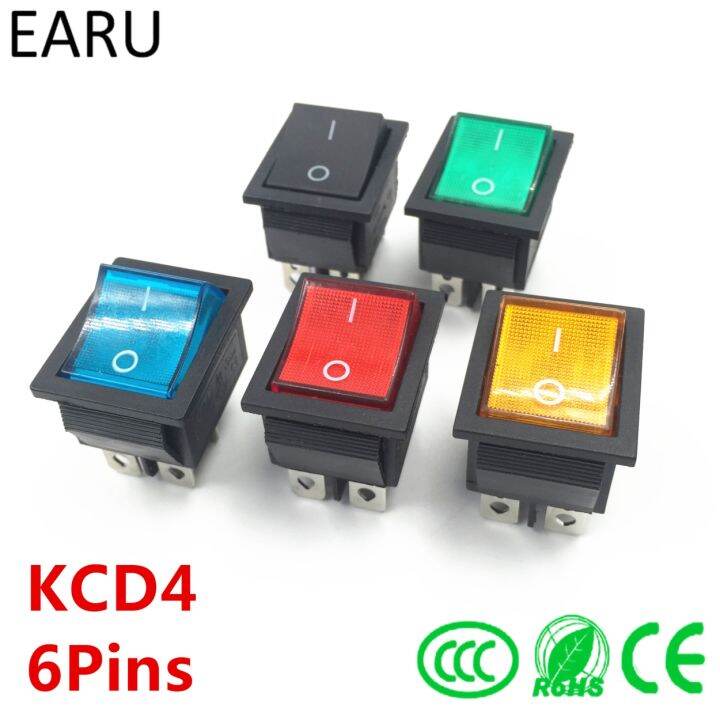 [GAMA] Latching Rocker Switch Power Switch I/O 6 Pins With Light 16A ...