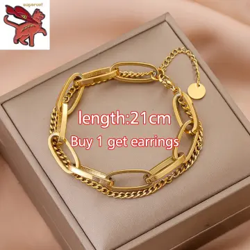 Gold Stainless Steel Rope Chain Bracelet Mens Twist Chian 18K Gold Plated   Social Ketchup
