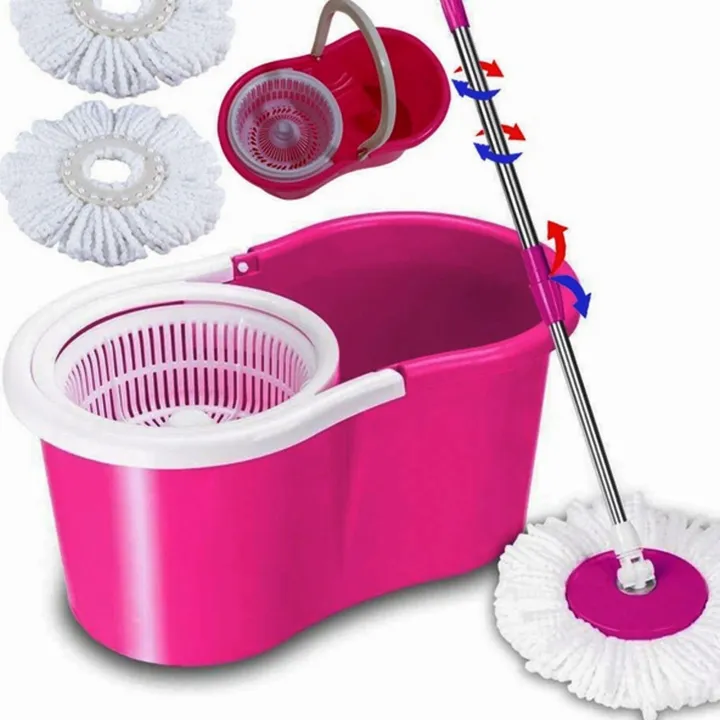 Casa Seda Magic Spin Mop with Bucket and Squeezer (pang-piga) 1 Head  Rotating 360° | Colors: Blue, Red, Purple, Pink, Green | Magic Mop | Lazada  PH