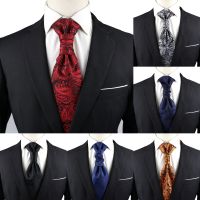 Luxury Men‘s Paisley Tie Red Black Blue Tuxedo Vest Ascots Neck Tie Tied Knot For Business Wedding Party Gentleman Accessories Ties