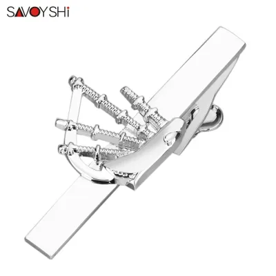 SAVOYSHI Novelty Bagpipe Music Tie clips for mens High Quality Business Shirt Tie Bar Necktie Pin Clasp Clamp Men Jewelry Gift