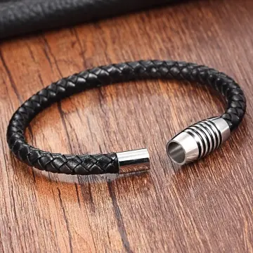 Mens leather store bracelet near me