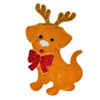 【cw】 CINDY XIANG Dog Brooch Pin Jewelry Festivel Accessories ！