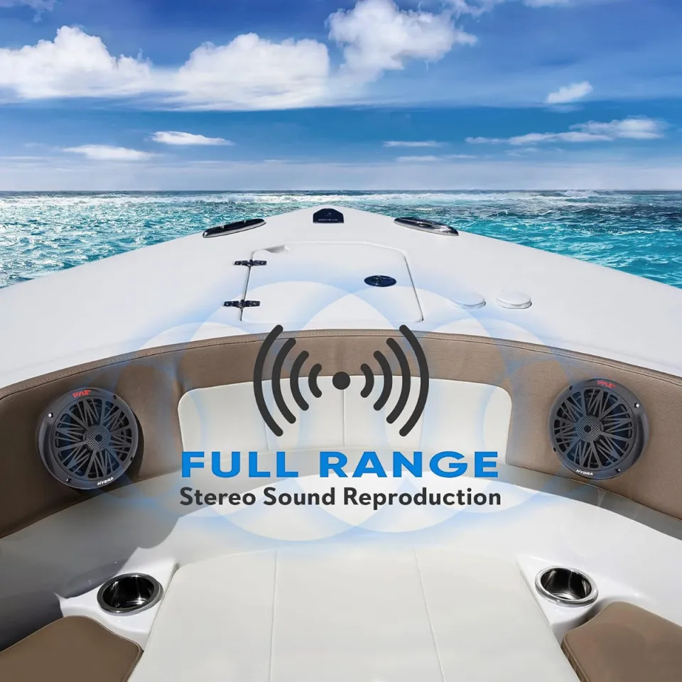 Pyle 200 Watt Marine Boat Speaker System Weather Proof Dual 2 Way