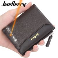 【CW】☈✇▧  2022 New Men Wallets Name Short Male Purse Card Holder Leather Wallet