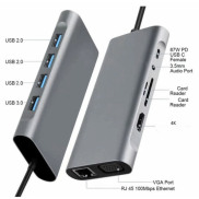 USB C Dock USB 3.0 Nhanh Chóng Sạc Bộ chuyển đổi đa cổng 3.5Mm Âm Thanh
