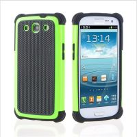 ปลอกซิลิโคนเคสพลาสติกไฮบริดทรงกลมสำหรับ I9300 Samsung Galaxy S3กันกระแทก