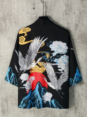 เสื้อยืดผ้าฝ้ายสำหรับผู้หญิงเสื้อผ้าแนวสตรีทพิมพ์ลายเสื้อคาร์ดิแกน Kimono เสื้อเสื้อขนาดใหญ่ลำลองญี่ปุ่นผู้ชายเสื้อฮาวายคอสเพลย์ฮาราจูกุ Y2K เอเชียสำหรับฤดูร้อน2023