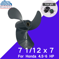 ใบพัดเรือ7 12X7สำหรับ Honda BF5 BF6 Outboard สกรูเรือมอเตอร์ใบพัดพลาสติก3ใบมีดไดรฟ์ Spline