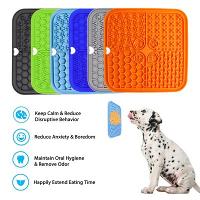 【YF】 Dog Slow Feeders Mats With Suction Cup Silicone Food Sucker Training Feeder Alternative to Feed Bowl Accessories