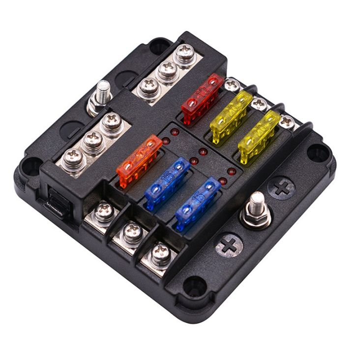 6-way-waterproof-fuse-block-with-led-indicator-12-circuits-with-negative-marine-fuse-box-for-dc-12-24v-car-boat-rv-truck