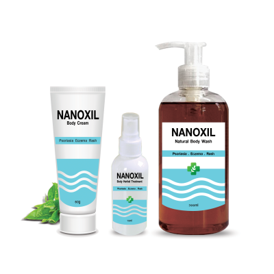 โปรหยุดคัน (ครบชุด 3ชิ้น) โรคผิวหนัง สะเก็ดเงิน เชื้อรา ผื่นคัน กลากเกลื้อน Nanoxil