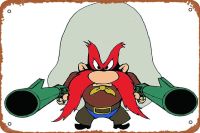 Yosemite Sam รีดโปสเตอร์ป้ายวินเทจดีบุกโลหะย้อนยุค #1 12X8นิ้วบาร์เพลงคลับตกแต่งผนังห้องมนุษย์ถ้ำ