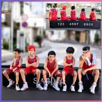 BENNETTGC 5pcs/set สร้างสรรค์ ตัวการ์ตูน โมเดล ของเล่น รูปการกระทำ Slam Dunk Sakuragi hanamichi Rukawa ตกแต่งรถ